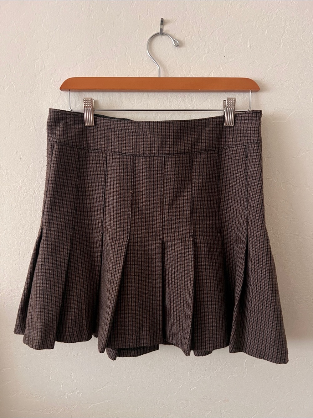 Abercrombie & Fitch Brown Textured Skater Skirt